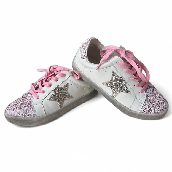 SweetHoney Adorable Gold Star Glitter Sneakers Size 3Y (only worn a few times) - Picture 4 of 9
